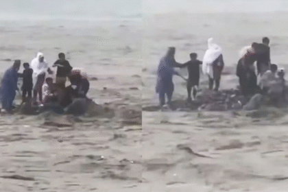 5 Shocking Moments: Pakistan Family Stranded as Flash Floods Sweep Swat River – Caught on Video
