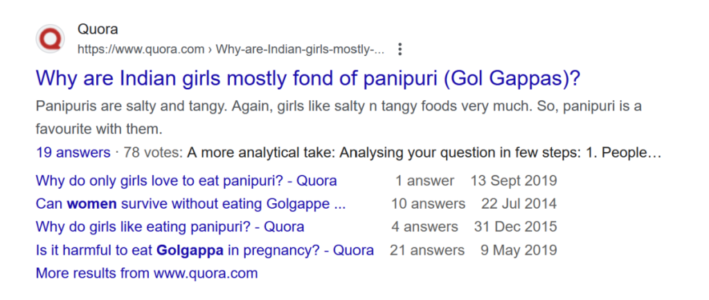 A screenshot from Google results.