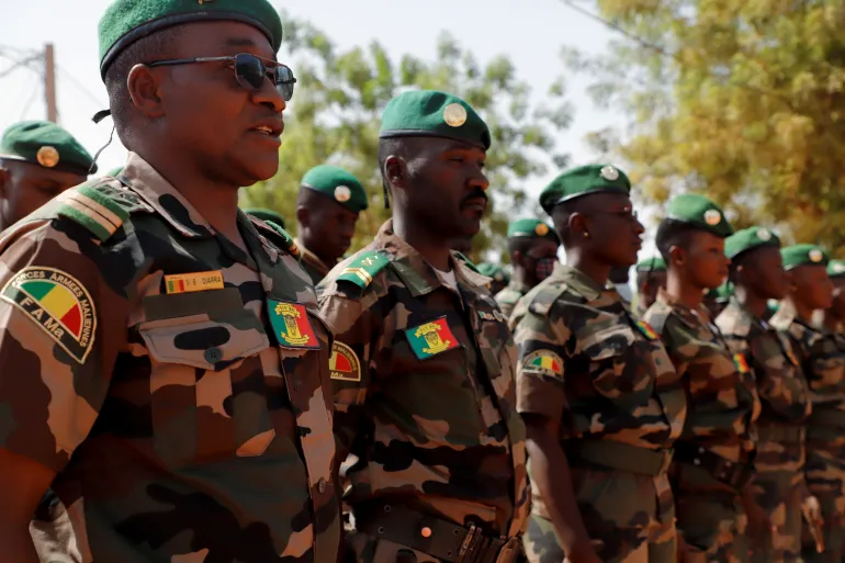 Malian soldiers attend a training session in the Mopti region