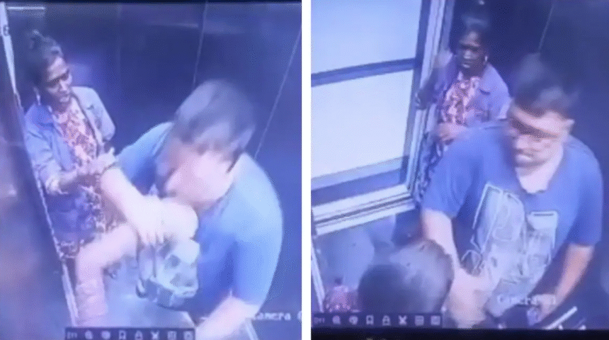 Shocking CCTV: 1 Man Bites 1 Child Over Lift Door Incident in Thane Apartment