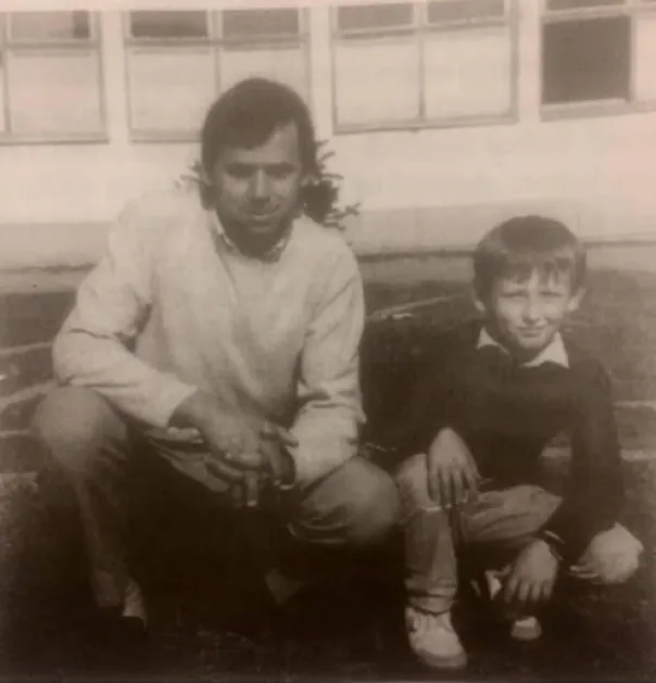 Emir Bektic [right], age 10, with his father Redzep
