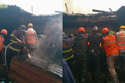 Massive Fire Erupts Near Thane Station Skywalk Adjacent to Railway Tracks | Video Sparks Panic Among 1000+ Commuters