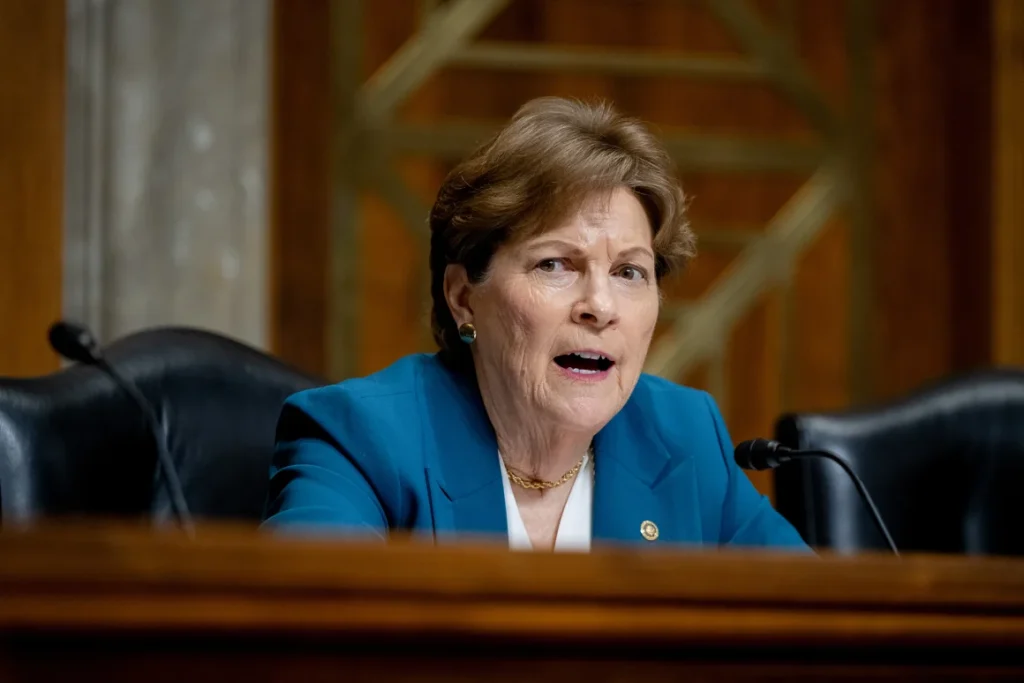 Senator Jeanne Shaheen, a Democrat from New Hampshire and ranking member of the Senate Foreign Relations Committee, pictured in April, is a co-sponsor of the Megobari Act. 