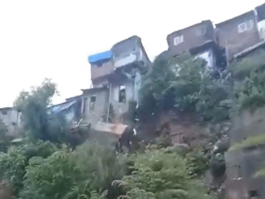 Mumbai Landslide After 200mm Rainfall Hits Bhandup: Over 12 Homes Damaged, No Injuries Reported Amid Monsoon Chaos