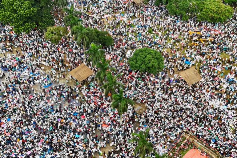 A Bangladesh Jamaat-e-Islami party rally in Dhaka on July 19, 2025