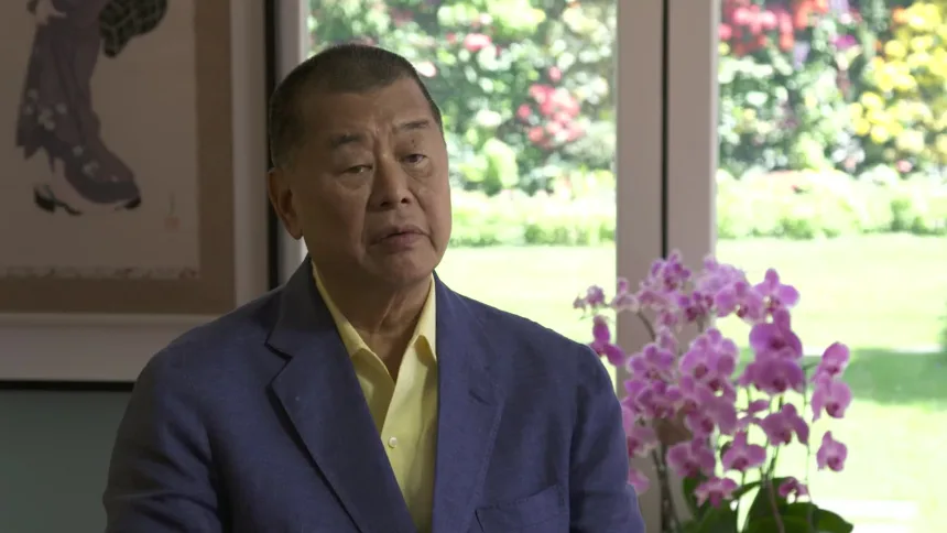 Apple Daily owner Jimmy Lai speaks to CNN's Will Ripley in 2020.