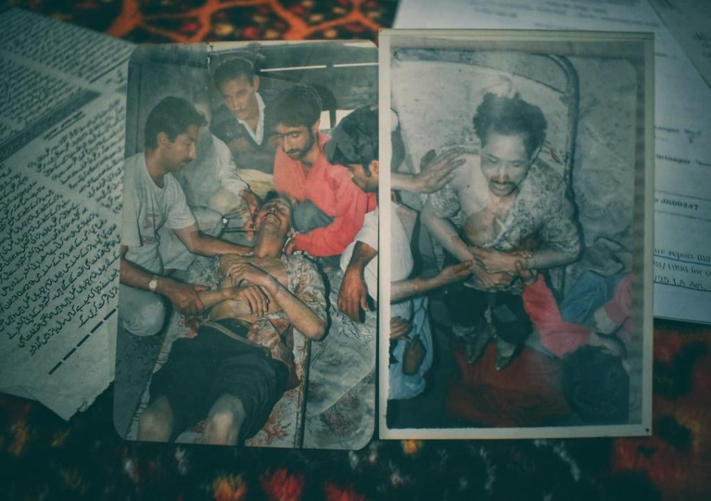 Photos of Mohammad Ramzan Bhat taken after his bruised body was found near a water stream in Srinagar, a day after he was detained by security forces.