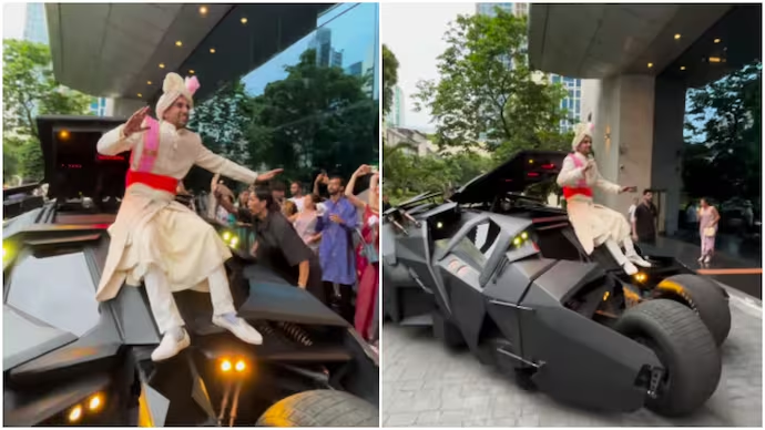 Desi Groom Stuns Guests Arriving in Batmobile Amid Dhol Beats – Wedding Video Crosses 1 Million Views