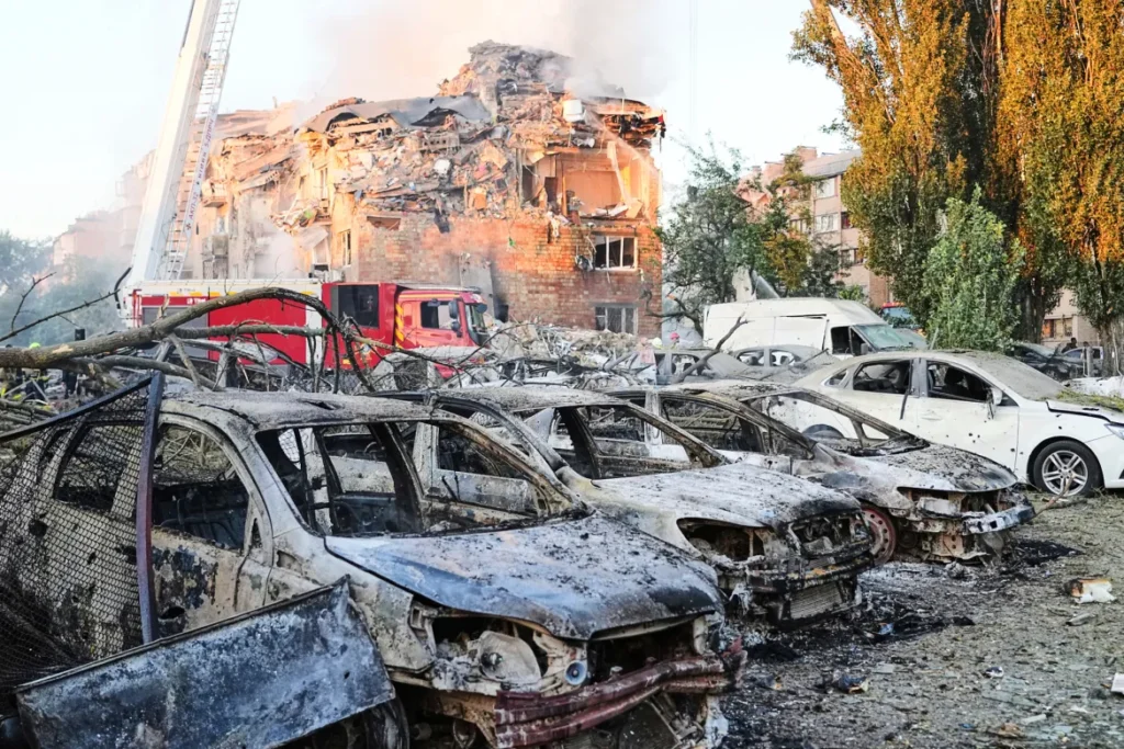 Ukrainian President Volodymyr Zelenskyy said at least 14 people were killed.