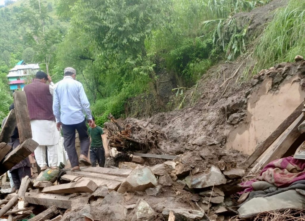 Landslides triggered by suspected cloudburst in Reasi district.
