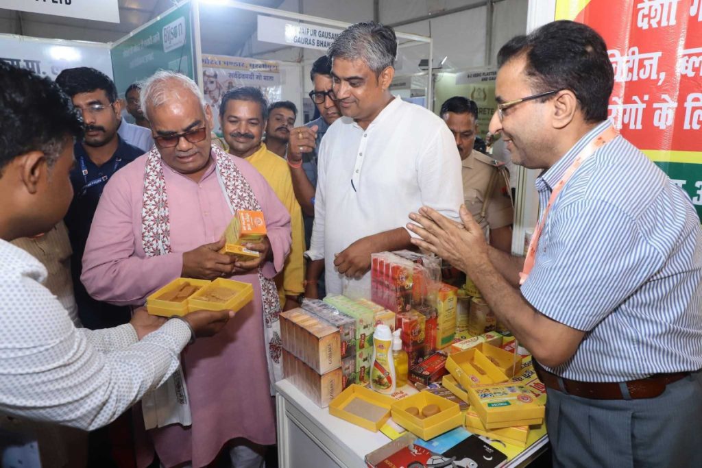 Rajasthan education minister Madan Dilawar visiting the “gau mahakumbh” in Jaipur on Thursday (September 4, 2025).