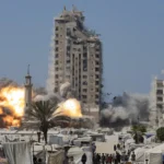 Gaza City Under Fire: 30 Final Minutes Before Tower Destruction