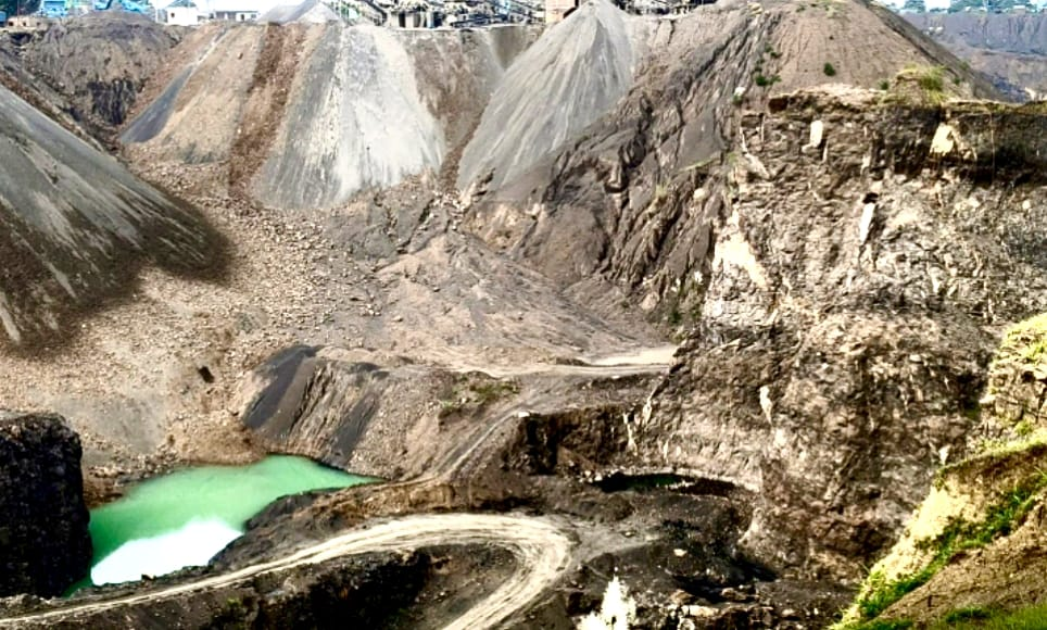 An illegal stone quarry in Birbhum’s Nalhati area.