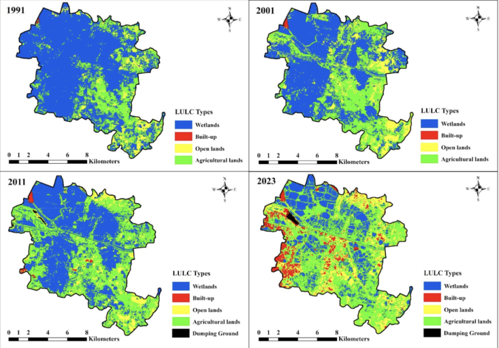 Above: Land use and land cover (LULC) changes in the EKW. 