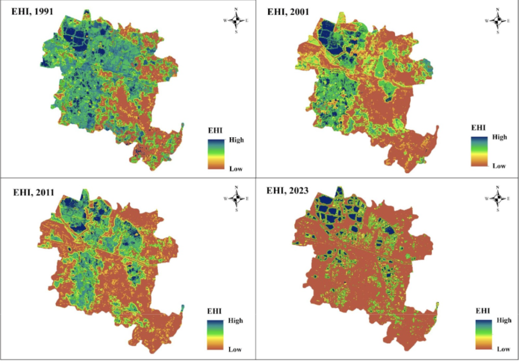 Above: Ecosystem Health Index of the EKW, studied from 1991 to 2023.