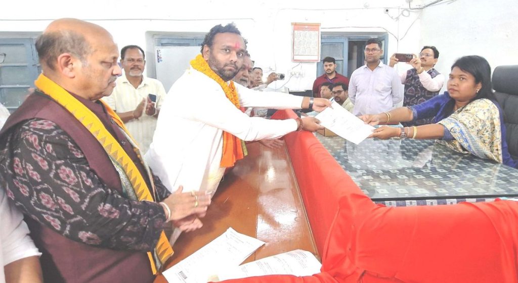Jay Dholakia submits his nomination papers.