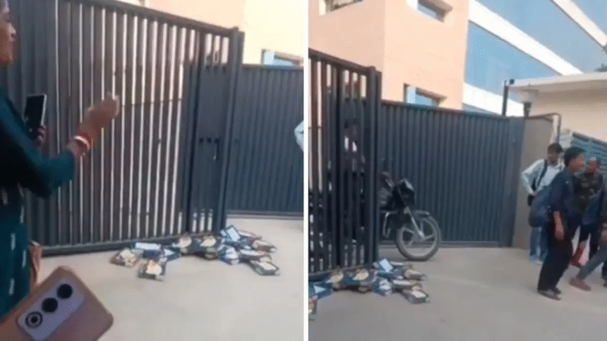 Soan Papdi Rage! Employees Throw Gift Boxes at Office Gate After Diwali Disappointment