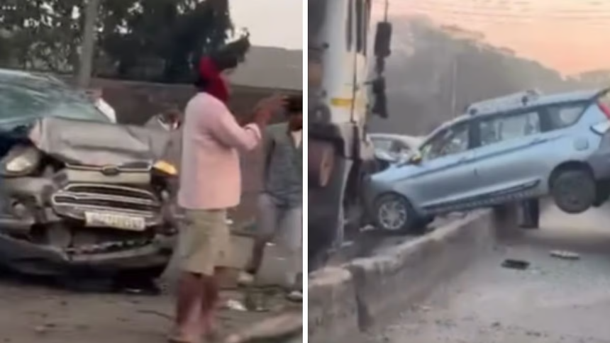 10+ Vehicles Pile Up on Ghodbunder Road: Major Crash Near Gaimukh Brings Traffic to a Standstill Between Thane & Mira Road