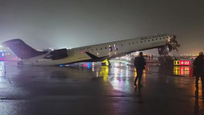 Air Canada Express Crash Alert: 2 Pilots Injured After Plane-Truck Collision at New York’s LaGuardia Airport Runway
